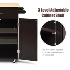 Costway Rolling Kitchen Island Utility Kitchen Cart Storage Cabinet Brown/White -Baxton Home Shop GUEST 52c1e458 0e3e 4301 add2 dfab8a2605a9
