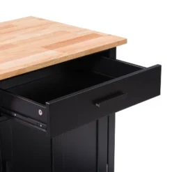 Sage Wood Kitchen Cart Black - CorLiving -Baxton Home Shop GUEST 52df1aac e67b 4b91 bf28 4f6c2d1188db