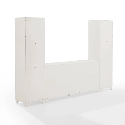 3pc Tara Sideboard And Bookcase Set Distressed White - Crosley 11 3pc Tara Sideboard And Bookcase Set Distressed White - Crosley - Image 9