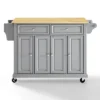 Natural Wood Top Kitchen Cart/Island Vintage Gray - Crosley