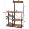 Costway 4-Tier Vintage Kitchen Baker's Rack Utility Microwave Stand W/ Basket & 5 Hooks -Baxton Home Shop GUEST 53625bdf 2417 435f a69c ea8c9133e8b6