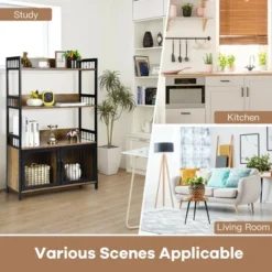 Costway 3-Tier Baker's Rack Industrial Kitchen Microwave Oven Stand W/Storage Cabinet 16 Costway 3-Tier Baker's Rack Industrial Kitchen Microwave Oven Stand W/Storage Cabinet -Baxton Home Shop GUEST 538446b7 a6af 4c99 bd96 2d11feee3a79