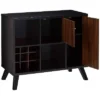 Wooden Wine Bar Storage Cabinet With 2 Door Cabinet And Storage Cubes Black/Brown - Benzara -Baxton Home Shop GUEST 5411638c d1cf 42f5 8d79 6df1a04ef292