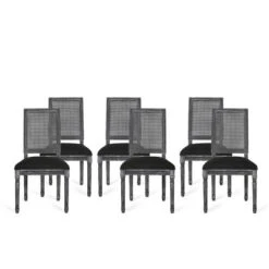 Set Of 6 Regina French Country Wood And Cane Upholstered Dining Chairs - Christopher Knight Home -Baxton Home Shop GUEST 5447129e 49cd 429c 98f0 b2448f9da6d8