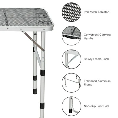 Costway Folding Grill Table For Camping Lightweight Aluminum Metal Grill Stand Table 10 Costway Folding Grill Table For Camping Lightweight Aluminum Metal Grill Stand Table - Image 8