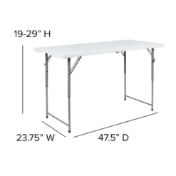 Emma And Oliver 4-Foot Height Adjustable Bi-Fold Granite White Plastic Folding Tables -Baxton Home Shop GUEST 54a5e381 af31 4cba 8fc6 d3ac2daf3365 1
