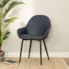 Set Of 2 Mid Century Modern Vintage Leatherette Dining Armchair Navy Blue - Glitzhome -Baxton Home Shop GUEST 55f42f84 fc85 4a68 8762 010911fbf9f3