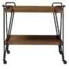 Jessica Rustic Industrial Style Textured Finish Metal Distressed Ash Wood Mobile Serving Bar Cart - Black & Brown - Baxton Studio -Baxton Home Shop GUEST 55f90890 beca 4279 a202 9b2a8fe6cd97