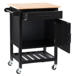 Sage Wood Kitchen Cart Black - CorLiving