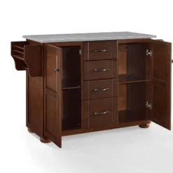 Eleanor Stainless Steel Top Kitchen Island Mahogany/Stainless Steel - Crosley -Baxton Home Shop GUEST 56715159 3daa 430c 8964 202ef663c2d9