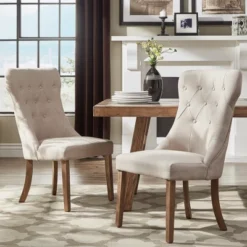 Set Of 2 Amiford Button Tufted Hourglass Dining Chair - Inspire Q 9 Set Of 2 Amiford Button Tufted Hourglass Dining Chair - Inspire Q -Baxton Home Shop GUEST 56f9380f 4ad3 43ea ba1f ec2db34f9330