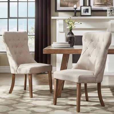 Set Of 2 Amiford Button Tufted Hourglass Dining Chair - Inspire Q 5 Set Of 2 Amiford Button Tufted Hourglass Dining Chair - Inspire Q - Image 3