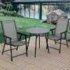 Costway 2PCS Folding Chairs Steel Frame Patio Garden Outdoor W/ Armrest & Footrest -Baxton Home Shop GUEST 573bf944 a714 4df8 a46d afd893975c16