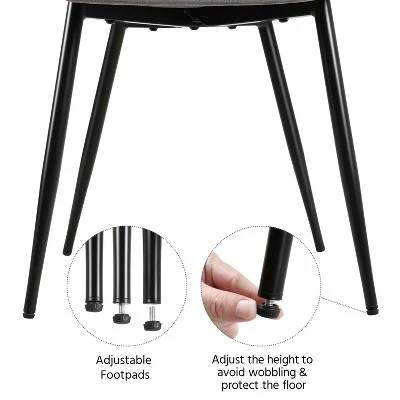 Yaheetech Set Of 2 Dining Kitchen Chairs With Backrest For Kitchen, Gray 5 Yaheetech Set Of 2 Dining Kitchen Chairs With Backrest For Kitchen, Gray - Image 4