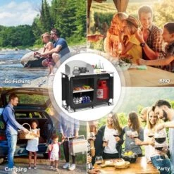 Costway Portable BBQ Camping Grill Table Kitchen Sink Station W/ Storage Organizer Basin -Baxton Home Shop GUEST 58f13673 ef52 460e 99ac 8672a019f0fb