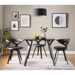 Gardenia PU Leather/Wood Dining Chair Black - LumiSource -Baxton Home Shop GUEST 593eaba5 1e39 468a bec2 215dc2ed82c2