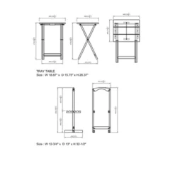 Acacia Tray Table Set Gray - Linon -Baxton Home Shop GUEST 594f2992 ae09 406f 986e 2d7150da37de