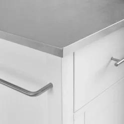 Savannah Stainless Steel Top Compact Kitchen Island Cart White - Crosley -Baxton Home Shop GUEST 5964c3ab 6565 49b7 b6bf 8be0ea08cbf3