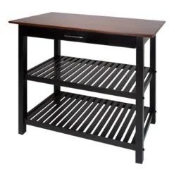 Kitchen Island With Two Shelves - Flora Home -Baxton Home Shop GUEST 597e3435 fc04 40ef b9c7 23045e30965f