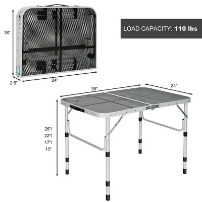 Costway Folding Grill Table For Camping Lightweight Aluminum Metal Grill Stand Table 3 Costway Folding Grill Table For Camping Lightweight Aluminum Metal Grill Stand Table