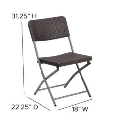 Flash Furniture 2 Pack HERCULES Series Brown Rattan Plastic Folding Chair With Gray Frame -Baxton Home Shop GUEST 5a2647b1 a4e0 4d87 9e35 18bb4b893963