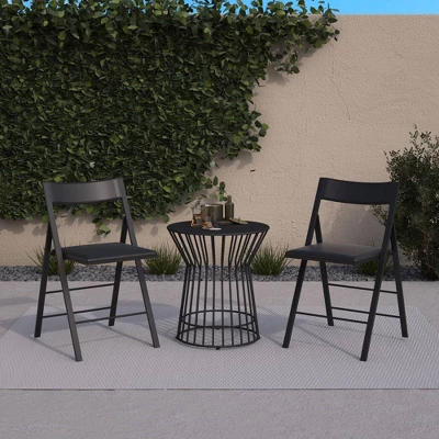 Cosco 2pk Modern Slim Line Vinyl Padded Folding Chairs 4 Cosco 2pk Modern Slim Line Vinyl Padded Folding Chairs - Image 2