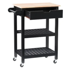 Sage Open Storage Wood Kitchen Cart Black - CorLiving -Baxton Home Shop GUEST 5c05dd2d 2a01 491f b258 04fda6350c04