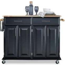 Dolly Madison Kitchen Island Cart Wood/Black/Natural - Home Styles -Baxton Home Shop GUEST 5c42d2b2 4f5f 4c42 a19d 62cd47bccfa9