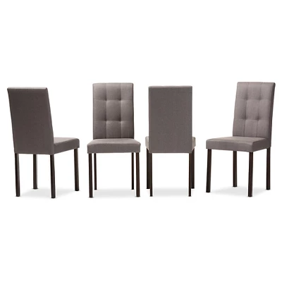 Baxton Studio Set Of 4 Andrew Modern And Contemporary Fabric Upholstered Grid-tufting Dining Chair 5 Baxton Studio Set Of 4 Andrew Modern And Contemporary Fabric Upholstered Grid-tufting Dining Chair - Image 3