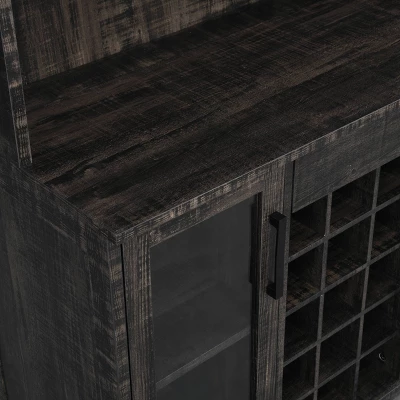 Wine Bar Cabinet With Glass Doors - Home Source 5 Wine Bar Cabinet With Glass Doors - Home Source - Image 3