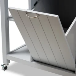 Hayward Coastal And Farmhouse Natural Wood Kitchen Cart White, Light Brown - Baxton Studio -Baxton Home Shop GUEST 5d3b039f 48f2 4783 8df9 bfe24a00d3e8