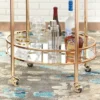Devin Oval Metal Bar Cart Bright Gold - Lifestorey