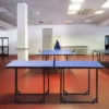 Soozier Midsize Table Tennis, Foldable Ping Pong Table With Net, Space Saving Folding Legs, Converts Into 2 Tables For Party Games, Cards, Blue -Baxton Home Shop GUEST 5e97683b 8f99 474b 8b06 5fa753dec2cf