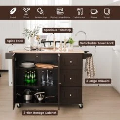 Costway Kitchen Island Cart On Wheels, Mobile Kitchen Island Rolling Island Trolley W/ 2-Door Cabinet 14 Costway Kitchen Island Cart On Wheels, Mobile Kitchen Island Rolling Island Trolley W/ 2-Door Cabinet -Baxton Home Shop GUEST 5eb67f5c 290b 4b34 98eb f1e45fe5a62b