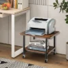Costway 2-Tier Rolling Under Desk Printer Cart Machine Stand Storage Rack Brown -Baxton Home Shop GUEST 5ee04286 5048 4f57 a88d 885b49efdb2e