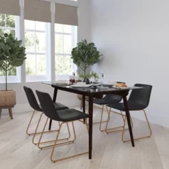 Set Of 2 Faux Leather Bucket Seat Dining Chairs With Frame - Merrick Lane 37 Set Of 2 Faux Leather Bucket Seat Dining Chairs With Frame - Merrick Lane -Baxton Home Shop GUEST 5f43e83d 3004 47df 9c0a 3d0b469d74da