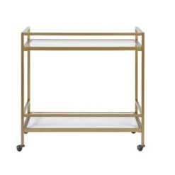 Lionel Two Tier Bar Cart On Wheels Antique Gold - Martha Stewart -Baxton Home Shop GUEST 5f4e21b4 f1db 4518 98f2 7aec1a595220