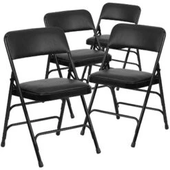 Flash Furniture 4 Pack HERCULES Series Curved Triple Braced & Double Hinged Upholstered Metal Folding Chair -Baxton Home Shop GUEST 5f545390 ff5f 494f b971 3842c792c6ae