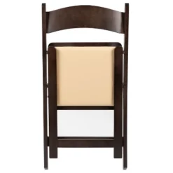 Emma And Oliver Chocolate Wood Folding Chair With Detachable Vinyl Padded Seat -Baxton Home Shop GUEST 5f5c1371 29b5 4ebf 8919 c5551ed91bfd 1