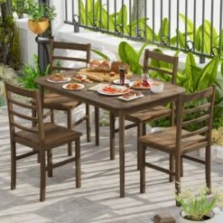 Costway Dining Chair Set Of 4 Modern Kitchen Wood Chairs W/ Solid Rubber Wood Structure -Baxton Home Shop GUEST 5fe30b75 4375 4229 9bdb 6d7692adf8a8