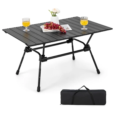 Costway Heavy-Duty Aluminum Camping Table, Folding Outdoor Picnic Table With Carrying Bag 11 Costway Heavy-Duty Aluminum Camping Table, Folding Outdoor Picnic Table With Carrying Bag - Image 9