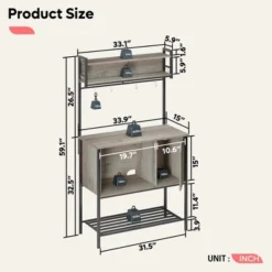 Bestier Rolling Kitchen Utility Cart With Collapsible Surface Extender, 6 Shelves, 1 Cabinet, 1 Drawer, Dual Side Handles, & Hanging Peg Holes -Baxton Home Shop GUEST 60766370 870b 4c75 98f0 0b44447463e7