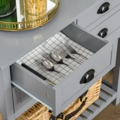 HOMCOM Sideboard Buffet Cabinet, Storage Serving Console Table With 4 Drawers And Slatted Bottom Shelf For Kitchen, Living Room 12 HOMCOM Sideboard Buffet Cabinet, Storage Serving Console Table With 4 Drawers And Slatted Bottom Shelf For Kitchen, Living Room -Baxton Home Shop GUEST 60b52ab8 9c47 4b2b a0a2 52ee0e72fcef