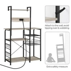 Yaheetech 4-Tier 55" Kitchen Baker's Rack With Power Outlet 16 Yaheetech 4-Tier 55" Kitchen Baker's Rack With Power Outlet -Baxton Home Shop GUEST 61d7b03f 0099 4c12 b6f2 13944bf76ed2