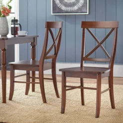 Set Of 2 Albury Cross Back Dining Chairs - Buylateral -Baxton Home Shop GUEST 61f11b5f d17d 4988 84b0 9598e02cc8ec