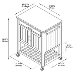 Abigail Kitchen Cart Teal - Powell Company -Baxton Home Shop GUEST 62bf00d7 aaee 4090 8e7c 10d768d4677b