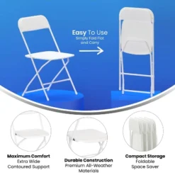 Emma And Oliver 4 Pack Of All-Weather, Extra Wide Contoured Plastic Folding Chairs With Metal Frame And 650 Lb. Static Weight Capacity 29 Emma And Oliver 4 Pack Of All-Weather, Extra Wide Contoured Plastic Folding Chairs With Metal Frame And 650 Lb. Static Weight Capacity -Baxton Home Shop GUEST 62ec50f0 960a 4fd5 b9de 4f6daff5891e