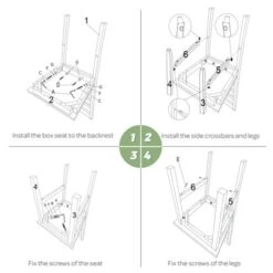 Costway Dining Chair Set Of 4 Modern Kitchen Wood Chairs W/ Solid Rubber Wood Structure -Baxton Home Shop GUEST 6412be77 d6d8 4b14 ab6b 0c2357d404cb