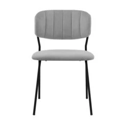 Set Of 2 Carlo Velvet Metal Dining Chairs Gray/Black - Armen Living -Baxton Home Shop GUEST 644f0c06 21bc 4a0e be27 9eba6b52d83b