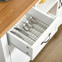 HOMCOM 42" Accent Sideboard, Serving Buffet Cabinet, Coffee Bar Cabinet With Storage Drawers And Adjustable Shelves For Living Room, Or Kitchen, White -Baxton Home Shop GUEST 649aa8a1 b036 4169 9617 9804f27e711b